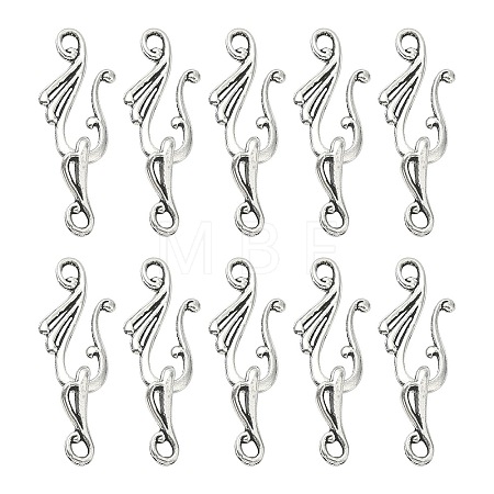 Tibetan Style Alloy Hook and Eye Clasps PALLOY-YW0003-25-1