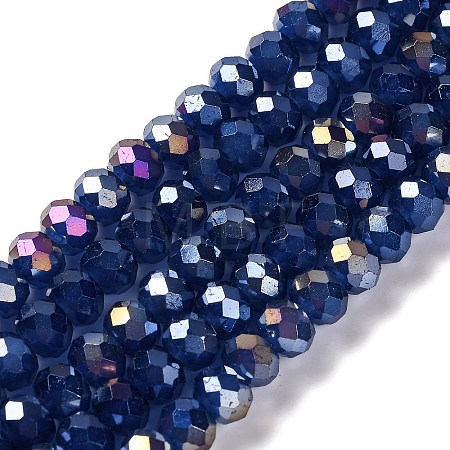 Baking Electroplate Glass Beads Strands X1-DGLA-A039-J8mm-B04-1