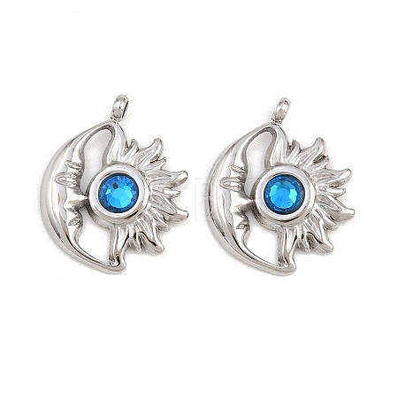 304 Stainless Steel Rhinestone Pendants STAS-Z166-24P-09-1