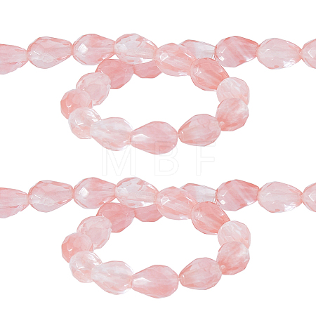 2 Strands Cherry Quartz Glass Beads Strands G-FH0002-40-1