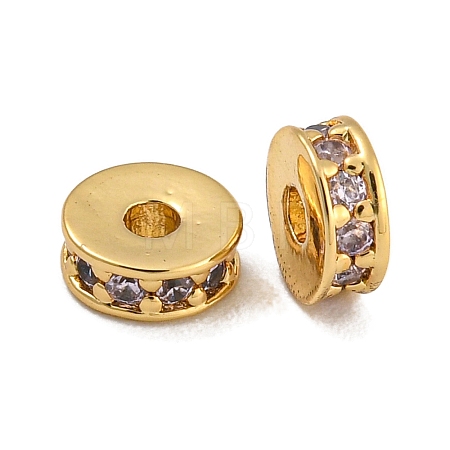 Rack Plating Brass Micro Pave Cubic Zirconia Beads KK-U030-26G-02-1