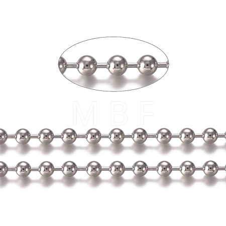 Tarnish Resistant 304 Stainless Steel Ball Chains CHS-E021-13M-P-1