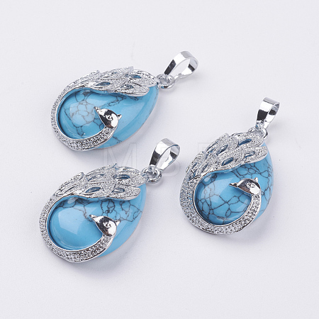 Synthetic Turquoise Pendants G-E442-04A-1