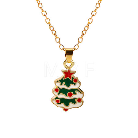 Christmas Alloy Enamel Pendant Necklaces FS-WGA5363-02-1