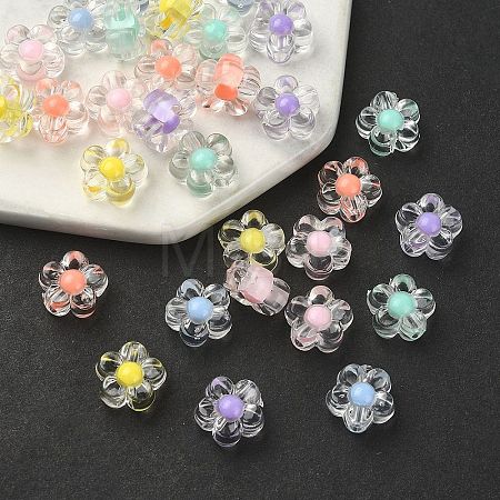 30Pcs 6 Colors Transparent Acrylic Beads TACR-YW0001-95-1