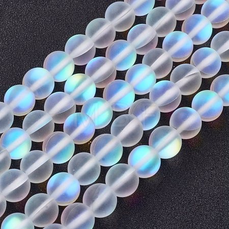 Synthetic Moonstone Beads Strands G-F430-01-8mm-1