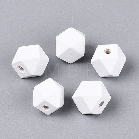 Spray Painted Wood European Beads WOOD-F017-07D-1
