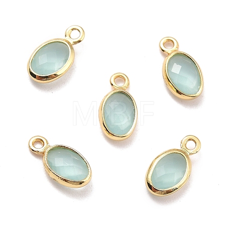 Eco-Friendly Brass with Glass Pendants KK-K268-01M-1