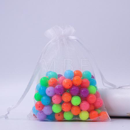 Rectangle Organza Drawstring Bags CON-PW0001-054B-01-1