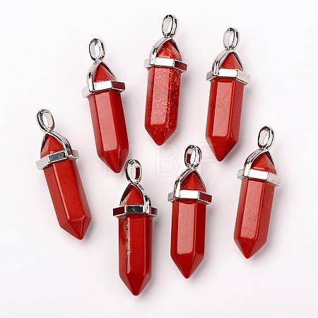 Natural Red Jasper Double Terminated Pointed Pendants G-F295-04D-1