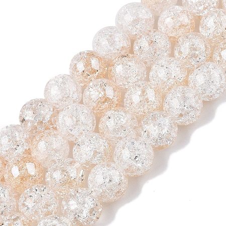 Electroplated Crackle Glass Beads Strands EGLA-N014-10mm-02-1