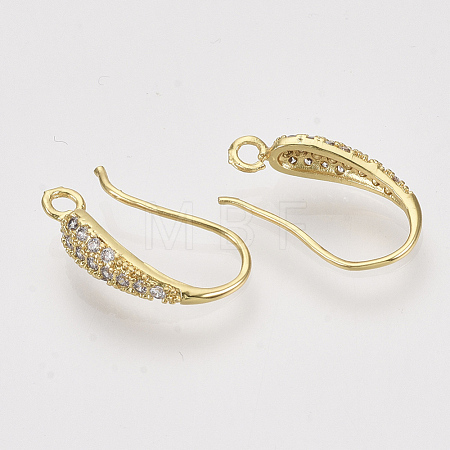 Brass Micro Pave Cubic Zirconia Earring Hooks ZIRC-Q022-035G-NF-1