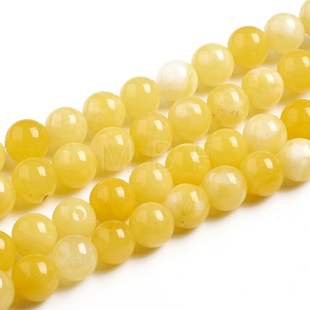 Natural White Jade Beads Strands G-G843-01-8mm-1