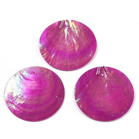 Spray Painted Natural Capiz Shell Pendants SSHEL-Z002-01E-1