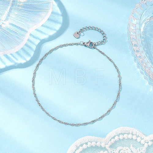 304 Stainless Steel Singapore Chain Anklets AJEW-AN00644-02-1