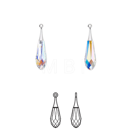 Austrian Crystal and Rhodium-plated 6532-44mm-101(R)-1
