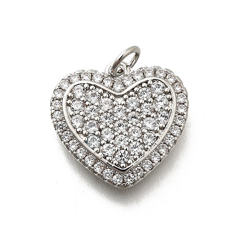 Brass Micro Pave Cubic Zirconia Pendants KK-P295-24P-1