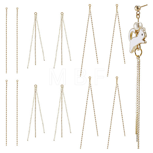 12Pcs 3 Style Brass Chain Tassel Big Pendants KK-SC0003-20-1
