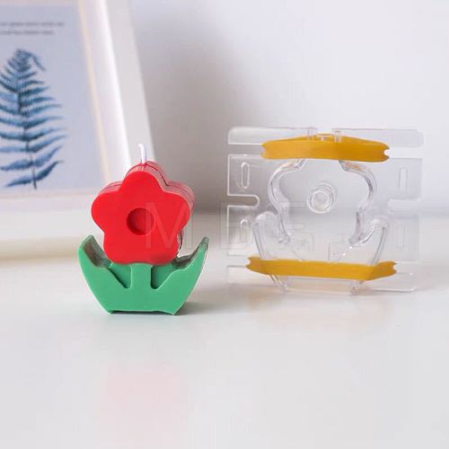 DIY Plastic Flower Candle Molds CAND-PW0001-023-1