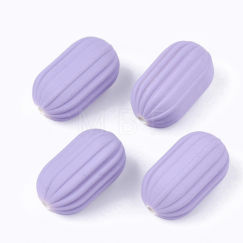 Rubberized Style Acrylic Corrugated Beads OACR-T014-18A-07-1