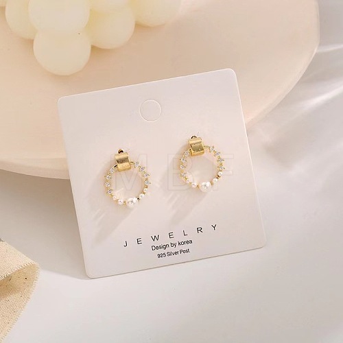 Alloy Rhinestone Stud Earrings FS-WGE0AD6-05-1