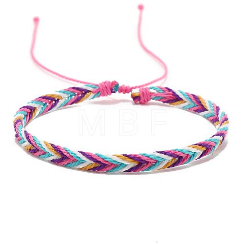 Wax Ropes Braided Woven Cord Bracelet PW-WG26335-03-1