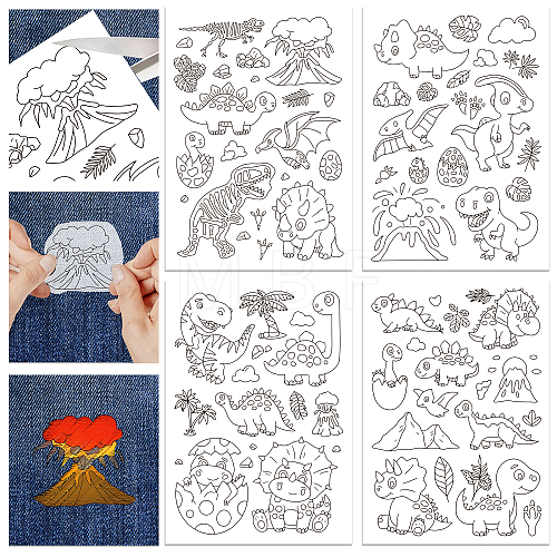 4 Sheets 11.6x8.2 Inch Stick and Stitch Embroidery Patterns DIY-WH0455-026-1