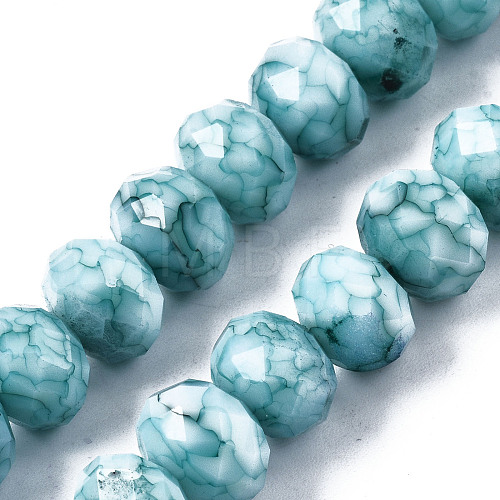 Opaque Baking Painted Glass Beads Strands EGLA-N006-009C-A16-1