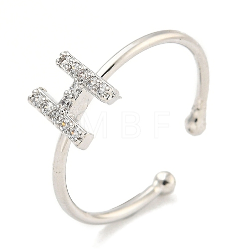 Rack Plating Brass Open Cuff Rings for Women RJEW-F162-02P-H-1