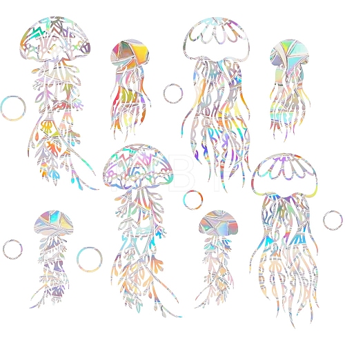 Jellyfish Rainbow Prism Electrostatic Window Stickers PW-WGD5262-01-1