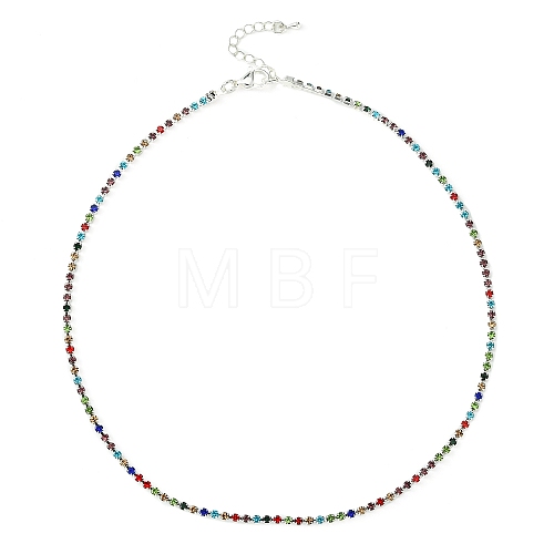 Colorful Rhinestone Tennis Necklace NJEW-JN04451-1