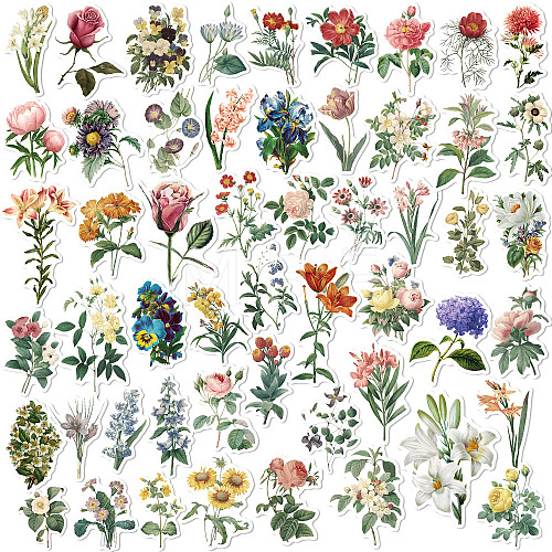 PVC Self-Adhesive Floral Stickers WG18010-01-1