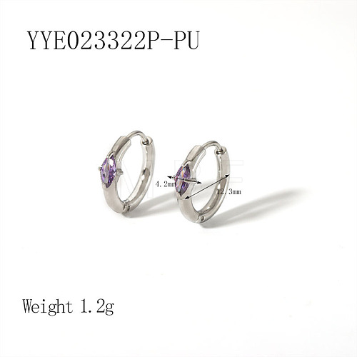 Elegant Stainless Steel Hoop Earrings QA3505-8-1