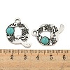 Synthetic Turquoise & Alloy Pendants PALLOY-H146-01AS-Q-3