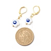 Natural Shell Flower with Evil Eye Dangle Leverback Earrings EJEW-JE05001-5