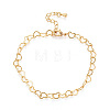 Brass Heart Link Chain Bracelets for Women BJEW-N032-08B-G-2