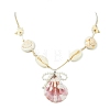 Ocean Adjustable Natural Shell Pendant Braided Necklaces NJEW-TA00245-2