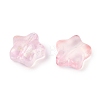 Transparent Spray Painted Frosted Glass Beads X2-GLAA-NH0003-01C-2