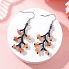 316 Surgical Stainless Steel Glass Seed Beads Chip Dangle Earrings EJEW-TA00774-03-1