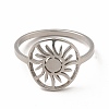 304 Stainless Steel Hollow Out Sun Finger Ring for Women RJEW-K239-09P-1