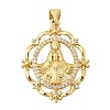 Brass Micro Pave Clear Cubic Zirconia Pendants KK-Z150-22G-04-1