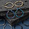 4Pairs 4 Colors 304 Stainless Steel Huggie Hoop Earrings EJEW-FS0001-04-4