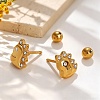 304 Stainless Steel Crystal Rhinestone Animal Cartilage Earrings SA-CBA1F7E-01G-01-1
