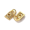 Brass Micro Pave Clear Cubic Zirconia Charms KK-A270-03B-G-2