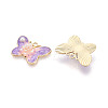 Rack Plating Alloy Enamel and ABS Imitation Pearl and Acrylic Pendants ENAM-T091-64A-2