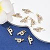 SHEGRACE Brass Micro Pave Clear Cubic Zirconia Pendants XGRQ29086-394G-P-4