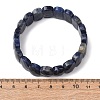 Natural Lapis Lazuli Beaded Stretch Bracelets for Unisex G-K303-01H-5