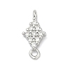 Brass Micro Pave Clear Cubic Zirconia Connector Charms KK-Z094-08P-03-1