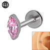 G23 Titanium Cubic Zirconia Horse Eye 17 Gauge Threadless Labrets for Women Men WG9E7C9-30-1