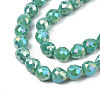 Electroplate Opaque Solid Color Glass Beads Strands EGLA-N002-26-A04-3